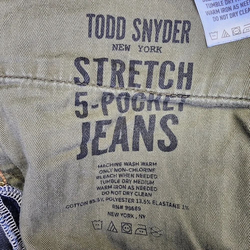 Todd Snyder Mens 38x27  Skinny Fit Jeans 5-Pocket Stretch Blue